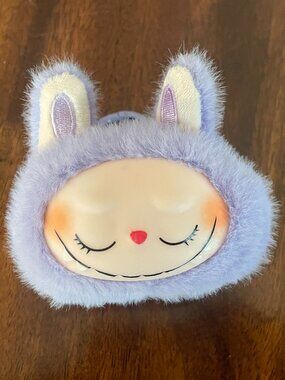 Pop Mart The Monster Keychain Bag Clip Monster Head Plush Purple 4"!